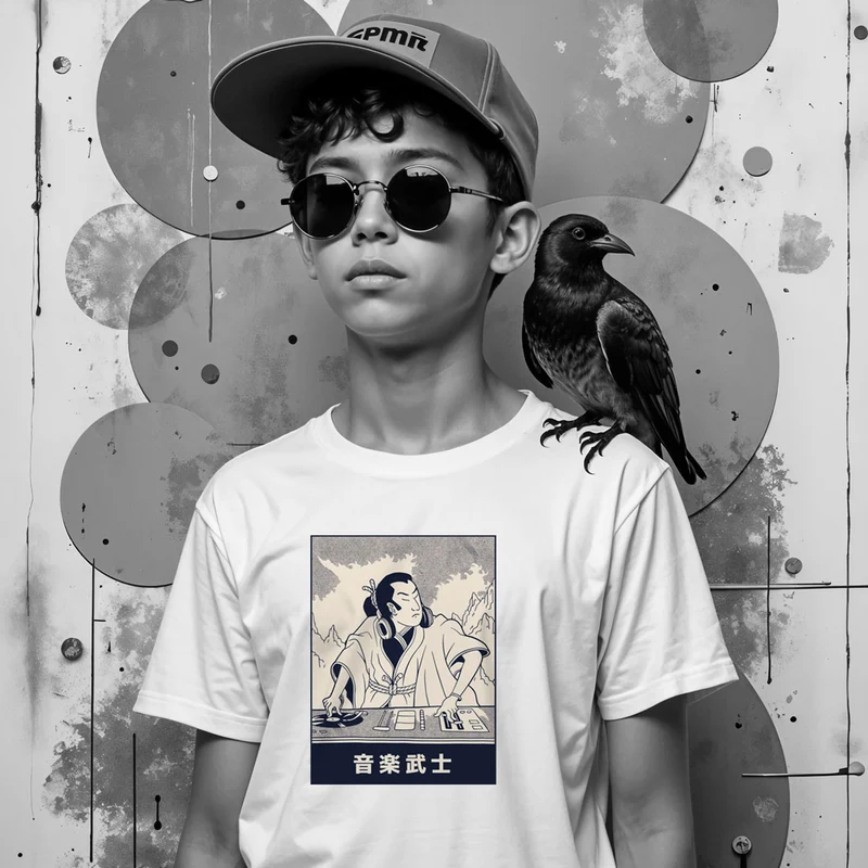 Bügelbild „Music Samurai“ (DJ)