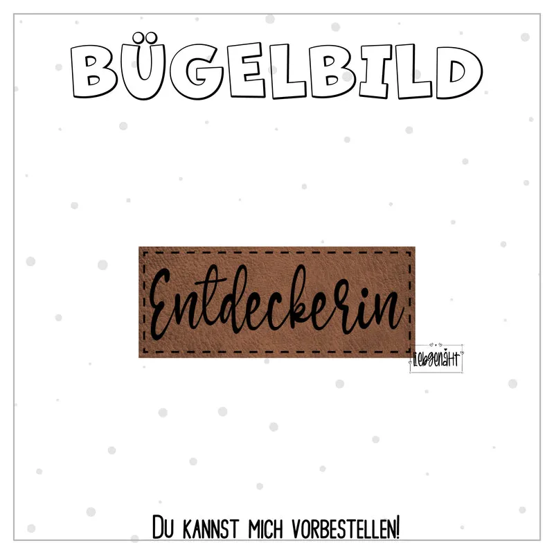 VORBESTELLUNG! Bügellabel Entdeckerin