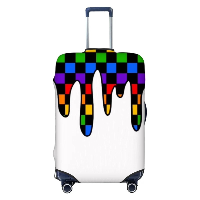 Unisex nicht-elastische Kofferhülle mit geometrischem Muster, Stretch-Polyester-Spandex-Hülle, Reißverschlussöffnung und rutschfester Innenbefestigung für Trolley Skanto