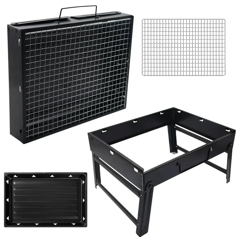 Mini-Grillwerkzeug-Set aus Edelstahl Tragbarer Outdoor-Campinggrill | Skanto