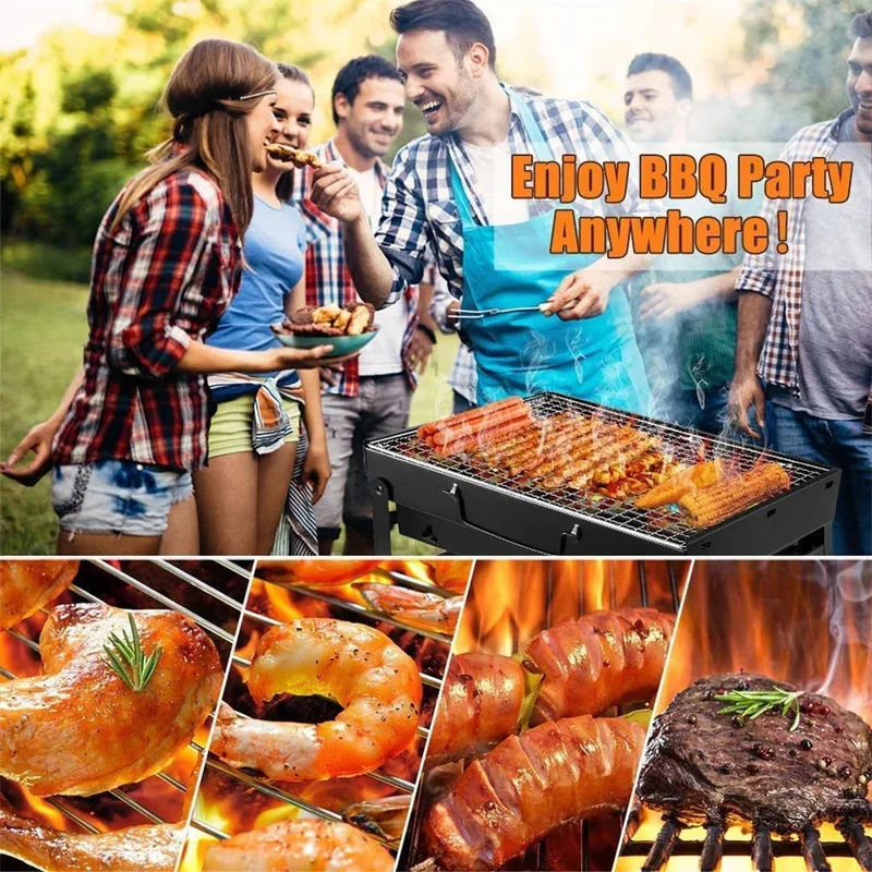 Mini-Grillwerkzeug-Set aus Edelstahl Tragbarer Outdoor-Campinggrill | Skanto