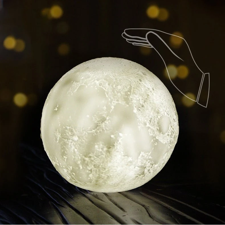 Skanto | Kreative Mini Wiederaufladbare 3D Gedruckte Mond 1-Licht LED Tischlampe