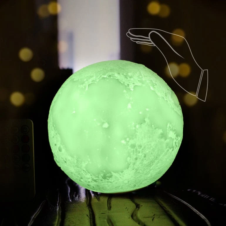 Skanto | Kreative Mini Wiederaufladbare 3D Gedruckte Mond 1-Licht LED Tischlampe