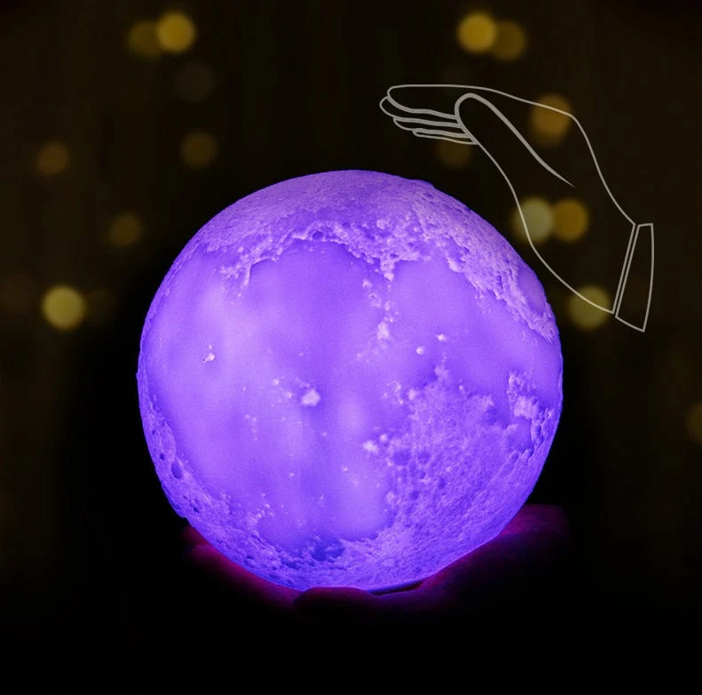 Skanto | Kreative Mini Wiederaufladbare 3D Gedruckte Mond 1-Licht LED Tischlampe