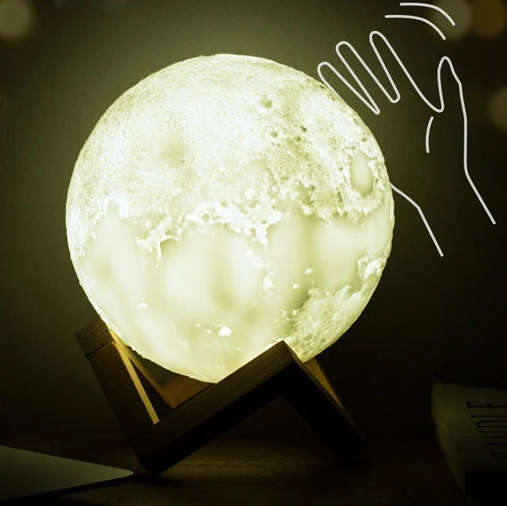 Skanto | Kreative Mini Wiederaufladbare 3D Gedruckte Mond 1-Licht LED Tischlampe