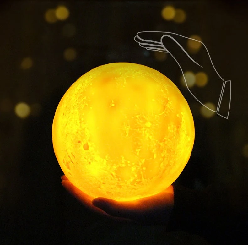 Skanto | Kreative Mini Wiederaufladbare 3D Gedruckte Mond 1-Licht LED Tischlampe