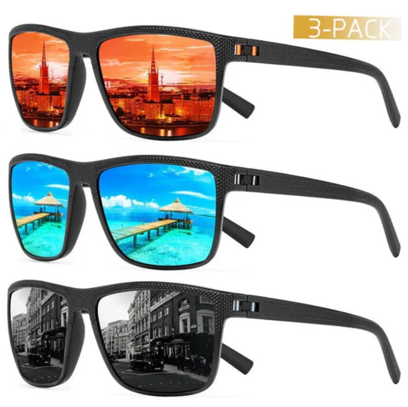 ZichtZeker 3-teiliges Polaroid-Sonnenbrillen-Set – UV400 Schutz & Komfort | Skanto