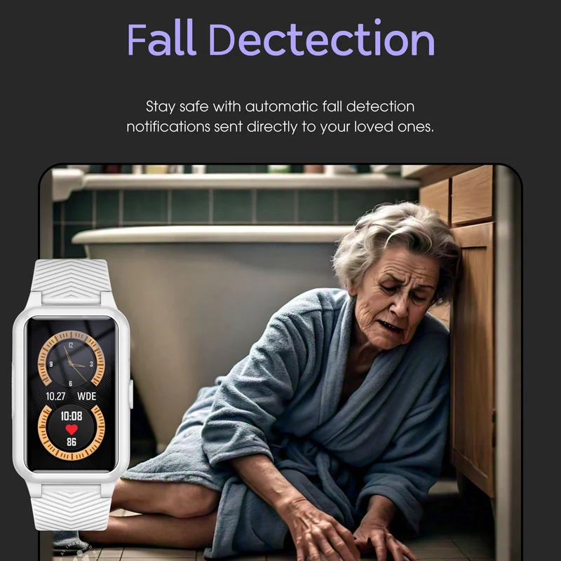 Senioren-Sicherheitsuhr mit Sturzerkennung und GPS – Smart Care Smartwatch | Skanto