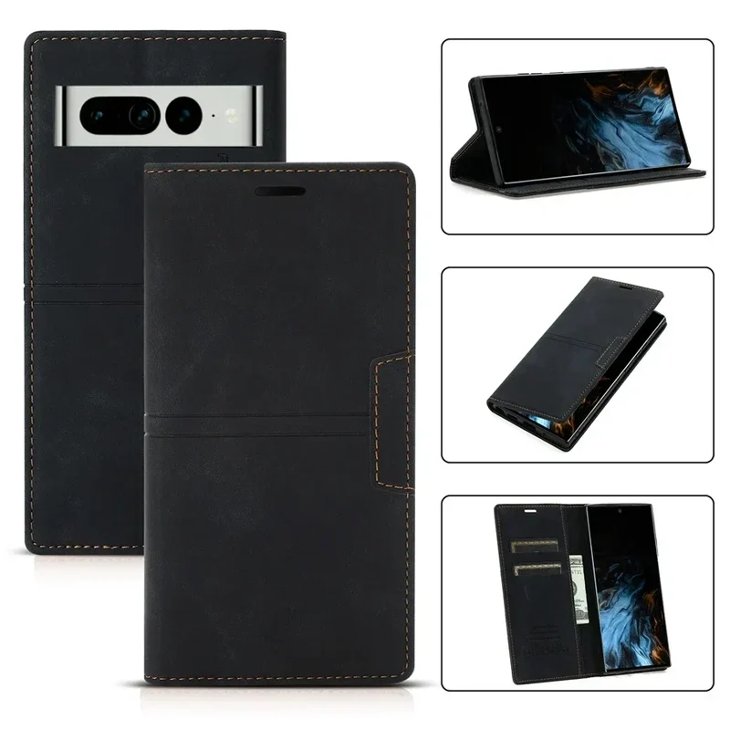 Skanto Leder-Wallet-Case – Flip Cover – Google Pixel