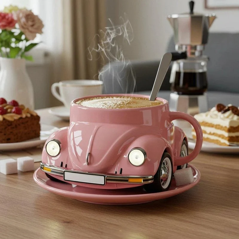 RetroAuto Keramikbecher – Einzigartiges 3D-Design für Kaffee und Tee | Skanto
