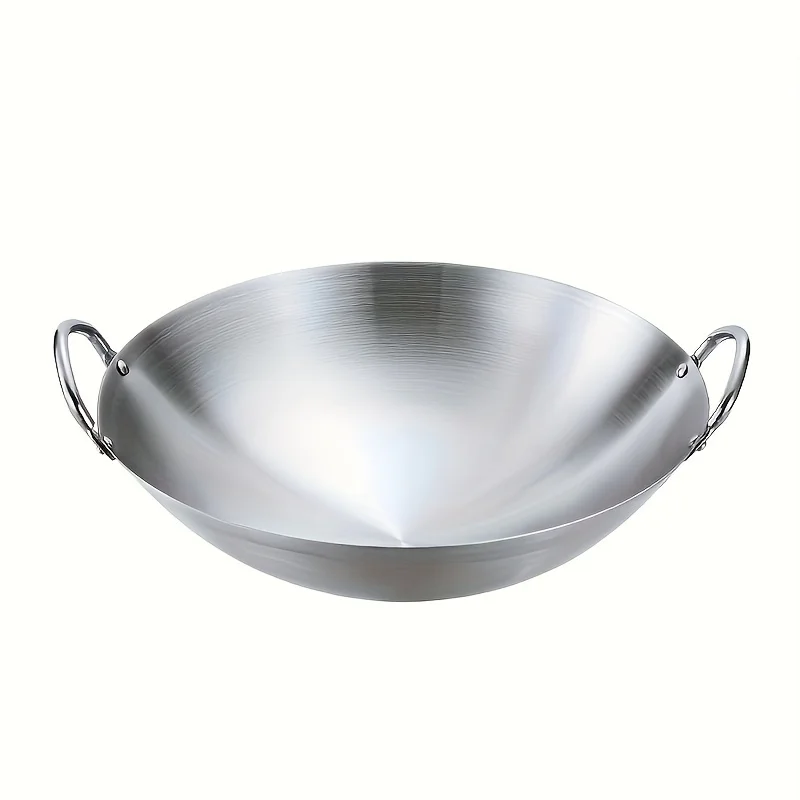 ChefMaster – Großer Edelstahl-Wok mit Doppelgriff Skanto