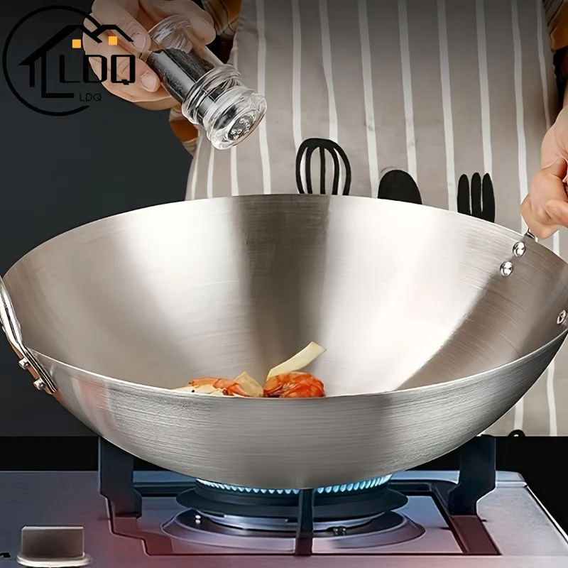 ChefMaster – Großer Edelstahl-Wok mit Doppelgriff Skanto
