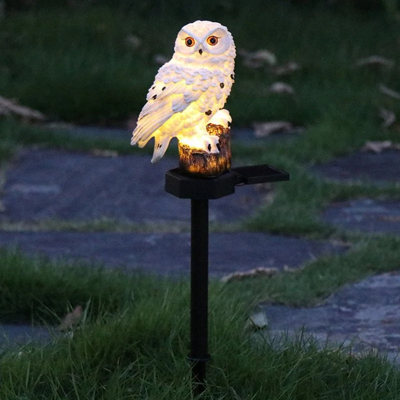 Uhu Papagei Statue LED Solarleuchte Outdoor Wasserdichte Rasenlampe | Skanto
