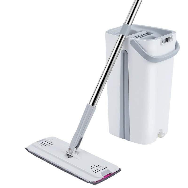 Flachboden-Wischmopp- und Eimer-Set mit Aluminiumgriff Skanto
