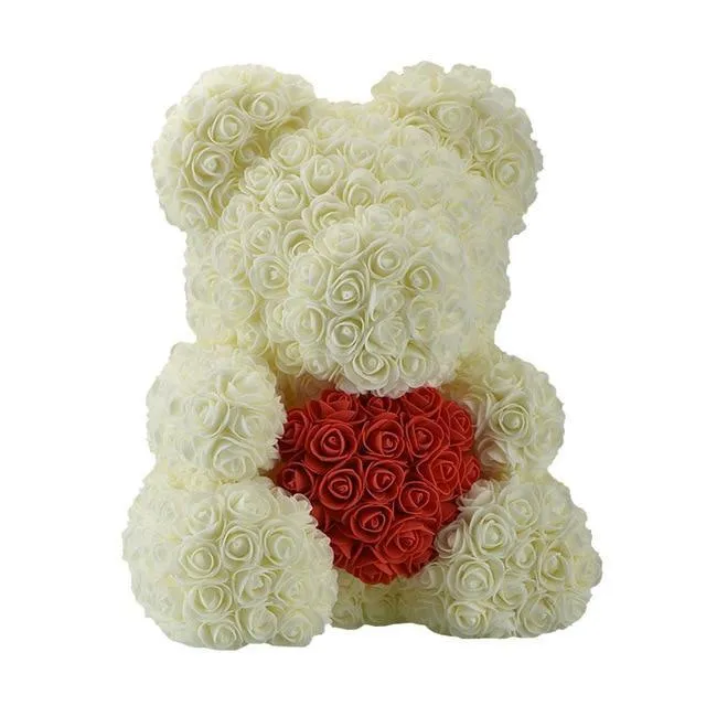 Rosen-Teddybär mit Herz | Skanto