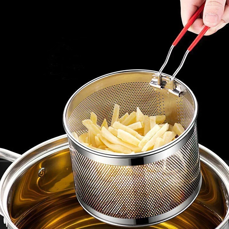 Edelstahl-Frittierkorb Sieb Küchenfrittierer-Durchschlag | Skanto