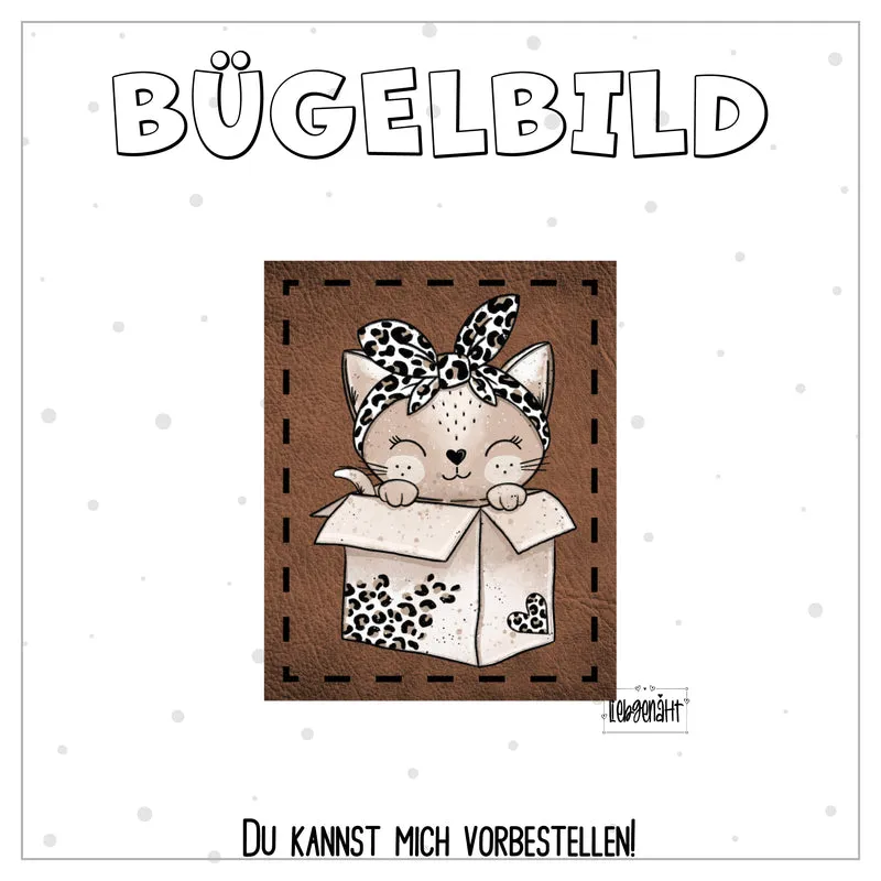 VORBESTELLUNG! Bügellabel - Katzengold - Katze in der Kiste