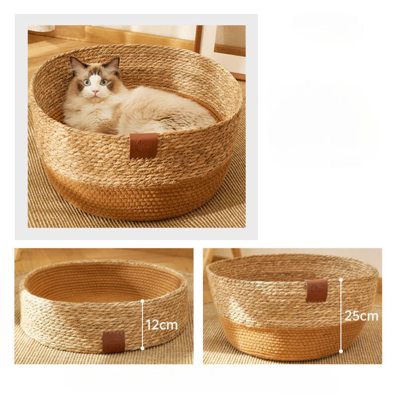 Handgewebtes Rattan-Katzenkratzbett Skanto