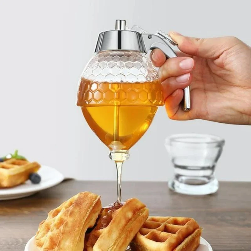 Tropffreier Honigspender mit Waben-Design – 200 ml Kunststoff | Skanto