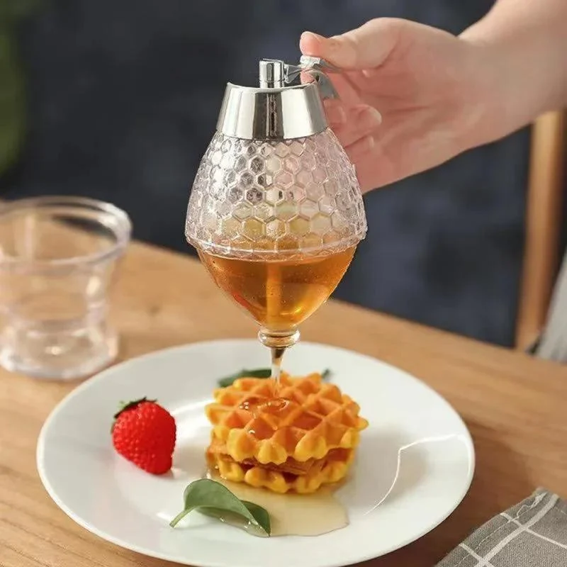 Tropffreier Honigspender mit Waben-Design – 200 ml Kunststoff | Skanto