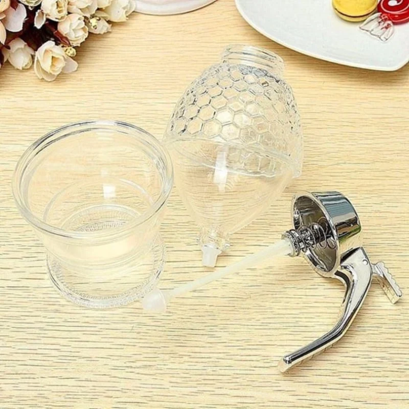 Tropffreier Honigspender mit Waben-Design – 200 ml Kunststoff | Skanto
