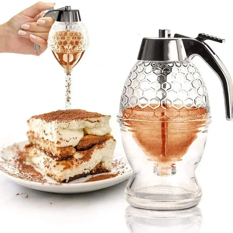 Tropffreier Honigspender mit Waben-Design – 200 ml Kunststoff | Skanto