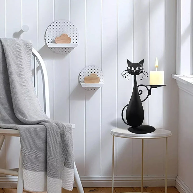 Kerzenhalter Schwarze Katze | Skanto