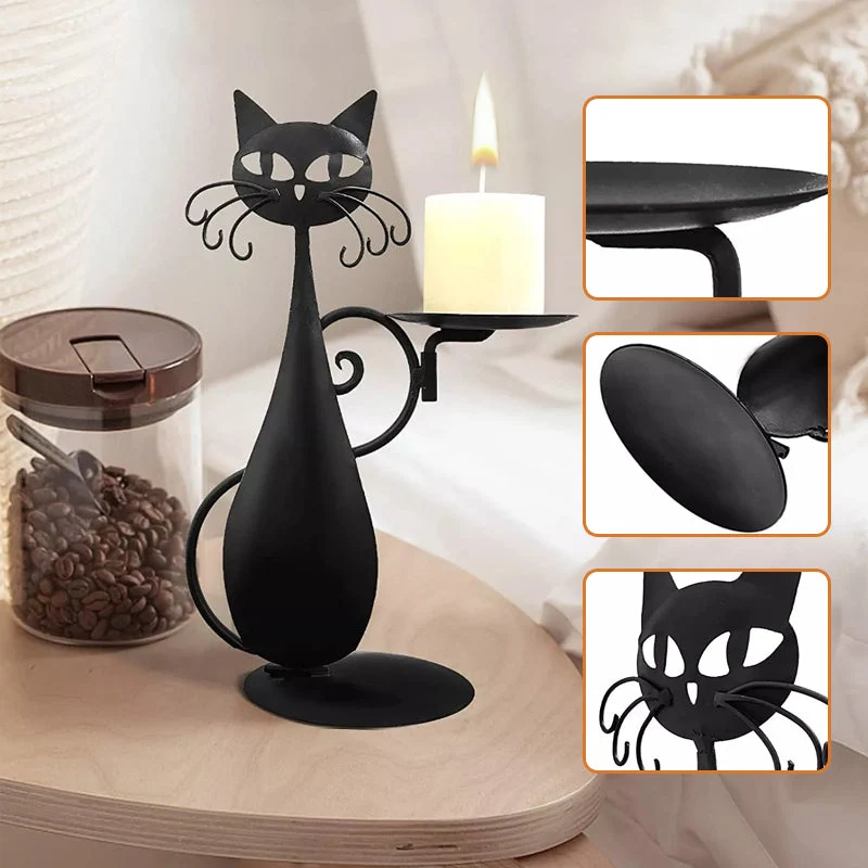 Kerzenhalter Schwarze Katze | Skanto