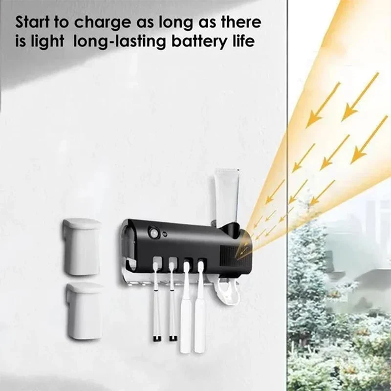 Smarter UV-Licht-Sterilisator-Zahnbürstenhalter, Wandmontierter Zahnpastaspender | Skanto