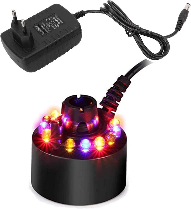 Nebelmaschine, 12 LED-Vernebler für Zimmerbrunnen, Luftbefeuchter, Nebelgeräte | Norvo